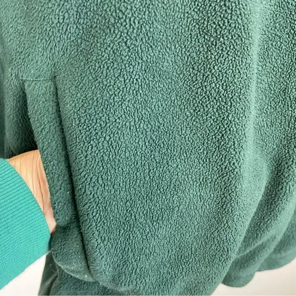 Gymshark Green Polar Fleece Hooded Pull Over Small Pockets Men's